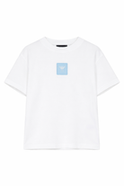 T-shirt per bambino Emporio Armani Kids bianca con patch logo EB001624 AF10127 U0003 EMPORIO ARMANI KIDS 