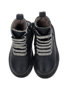 Stivaletti per bambina Monnalisa Kids neri con cinturini con cristalli 8CH001 8782 0050 MONNALISA KIDS 