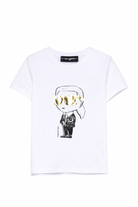 T-shirt per bambina Karl Lagerfeld Kids bianca con dettaglio grafico Z31160 10P KARL LAGERFELD KIDS 