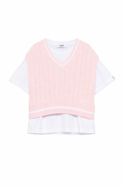 Set t-shirt e gilet per bambina MSGM Kids multicolore con logo sul retro S6MSJGTH034 001/78 MSGM KIDS 