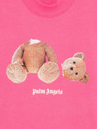 Felpa per bambina Palm Angels Kids rosa con stampa Teddy sul davanti PGBA013S26FLE002 044 PALM ANGELS KIDS 