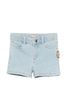 Shorts per neonata Just Cavalli Kids in denim con targhetta logo JIP26073SH D.BLUE LIG JUST CAVALLI KIDS 
