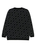 Cardigan per bambina Elisabetta Franchi La Mia Bambina nero con motivo logo all-over EFMA182CFL229 D748 ElISABETTA FRANCHI 