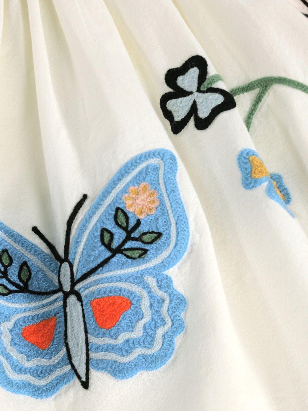 Abito Carlin per bambina Molo bianco con farfalle ricamate 2S26E123 9840 MOLO 