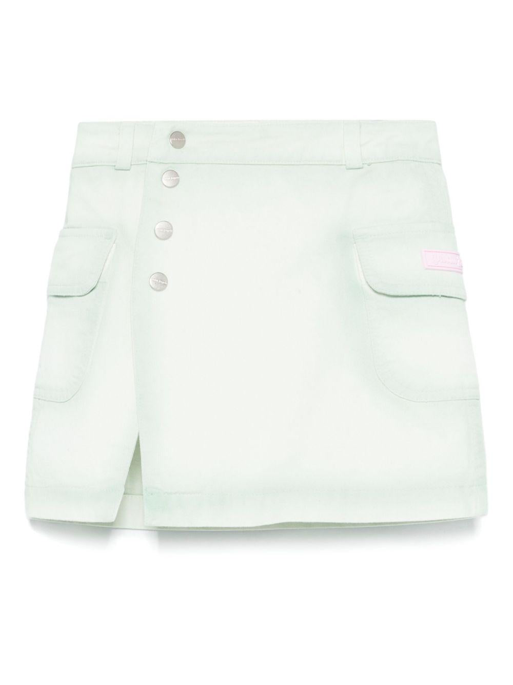 Minigonna denim per bambina Palm Angels Kids verde con passanti PGCU005S25FAB001 513B PALM ANGELS KIDS 