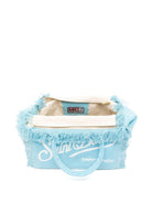 Borsa Vanity MC2 Saint Barth azzurra con logo stampato sul davanti VANI001 00165L MC2 ST. BARTH KIDS 