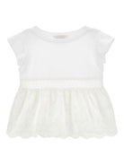 Top per bambina Monnalisa bianco con dettagli ricamati 17G604 7005 0099 MONNALISA KIDS 