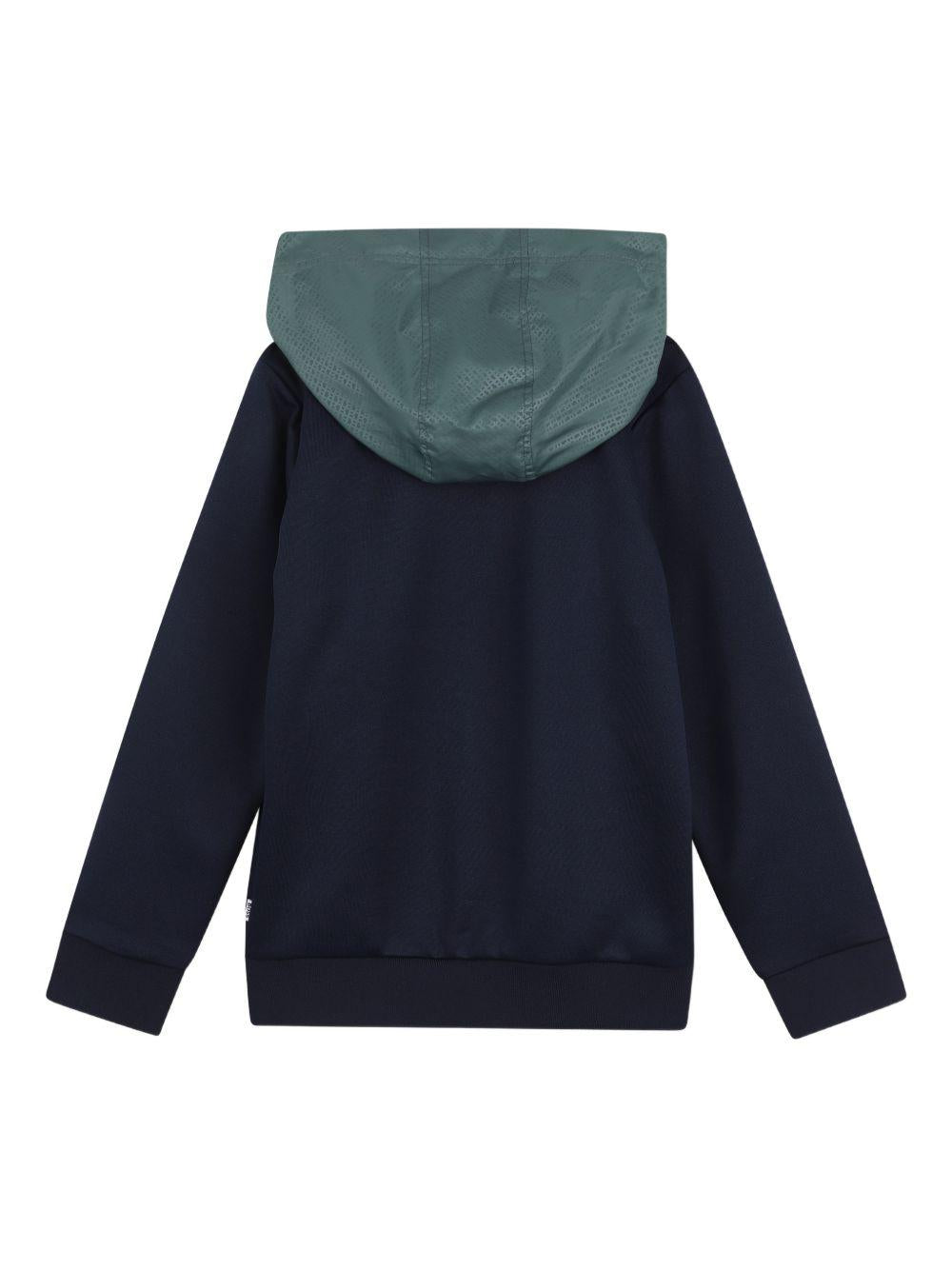 Felpe da bambino Boss Kids blu scuro con cappuccio e zip J52950 849 BOSS KIDS 
