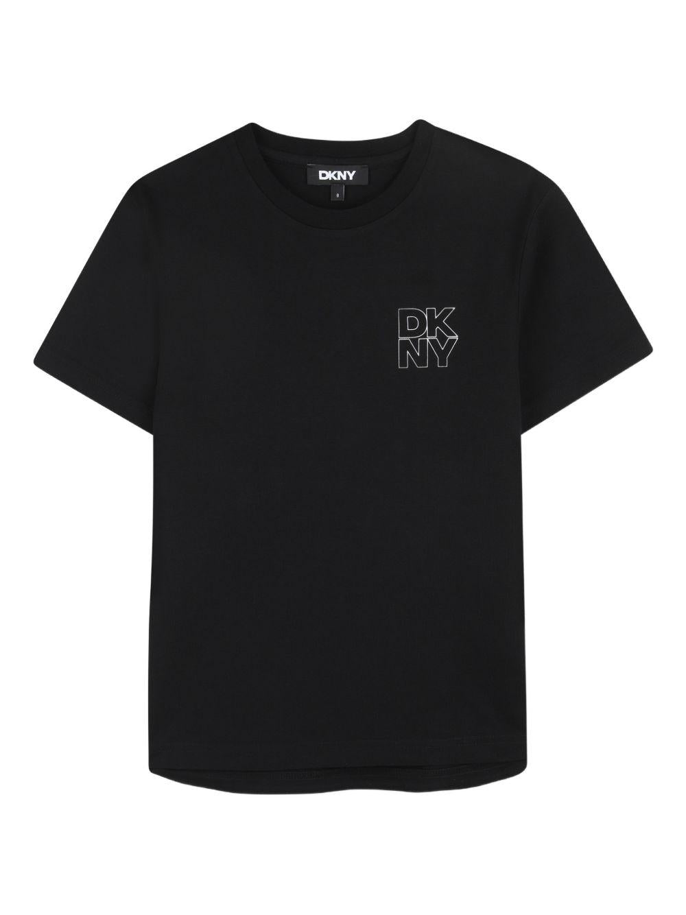 T-shirt per bambino DKNY Kids nera con logo D62546 09B DKNY KIDS 