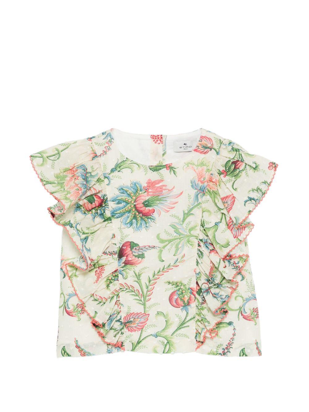 Blusa per bambina Etro Kids beige con stampa floreale GY5A82 M0082 106MC ETRO KIDS 