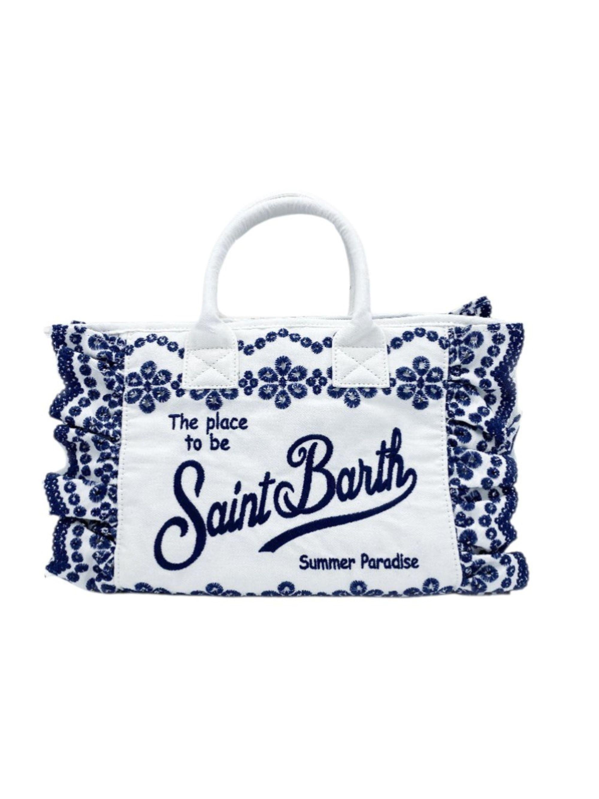 Borsa Colette MC2 Saint Barth bianca con dettagli ricamati COL0027 02534L MC2 ST. BARTH KIDS 