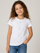 T-shirt per bambina Emilio Pucci Kids bianca con dettagli paillettes PZ8B01 Z3672 100CE EMILIO PUCCI KIDS 