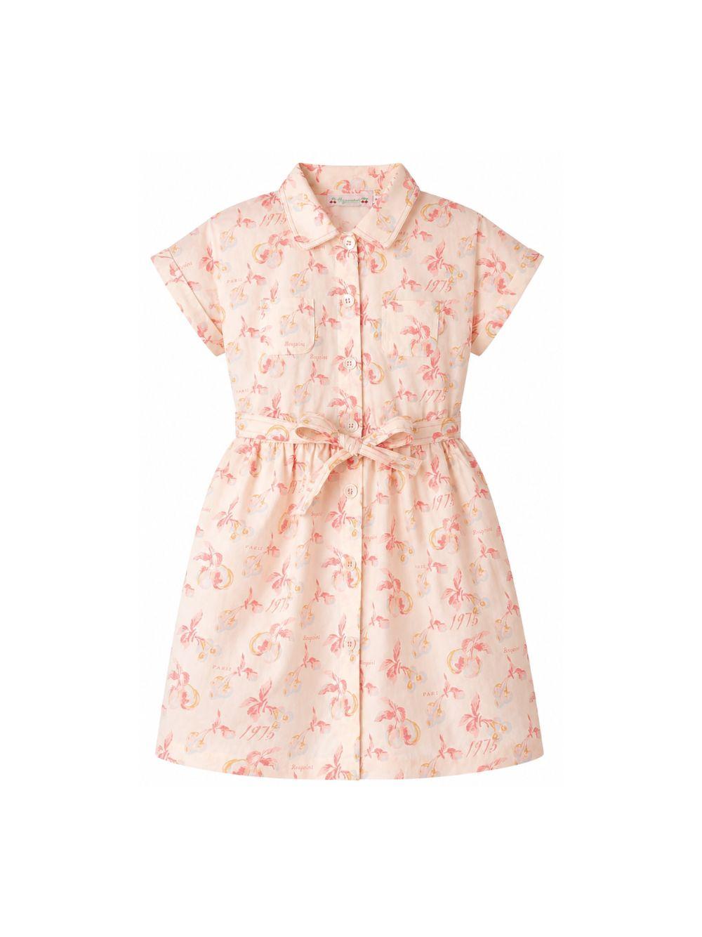 Abito per bambina Bonpoint beige con stampa floreale P06GDRW00001 603 BONPOINT KIDS 