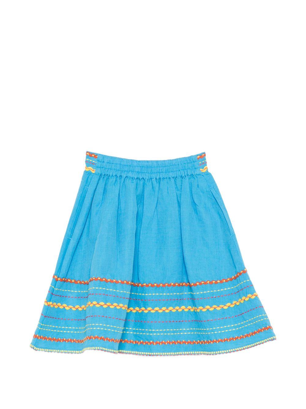 Gonna per bambina Stella McCartney Kids blu con ricamo TY7B21 Z0138 673 STELLA McCARTNEY KIDS 