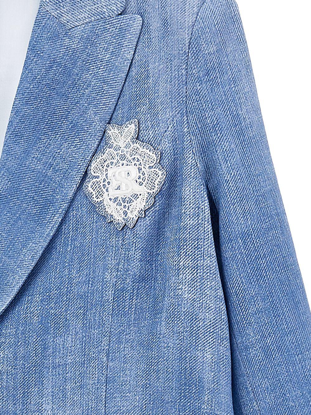 Giacca per bambina Ermanno Scervino Junior azzurra con revers classici Z1G101 7366 0062 ERMANNO SCERVINO KIDS 
