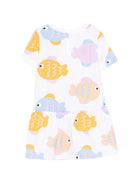 Abito per neonata Stella McCartney Kids bianco con stampa grafica pesciolini TY1081 Z3573 100MC STELLA McCARTNEY KIDS 