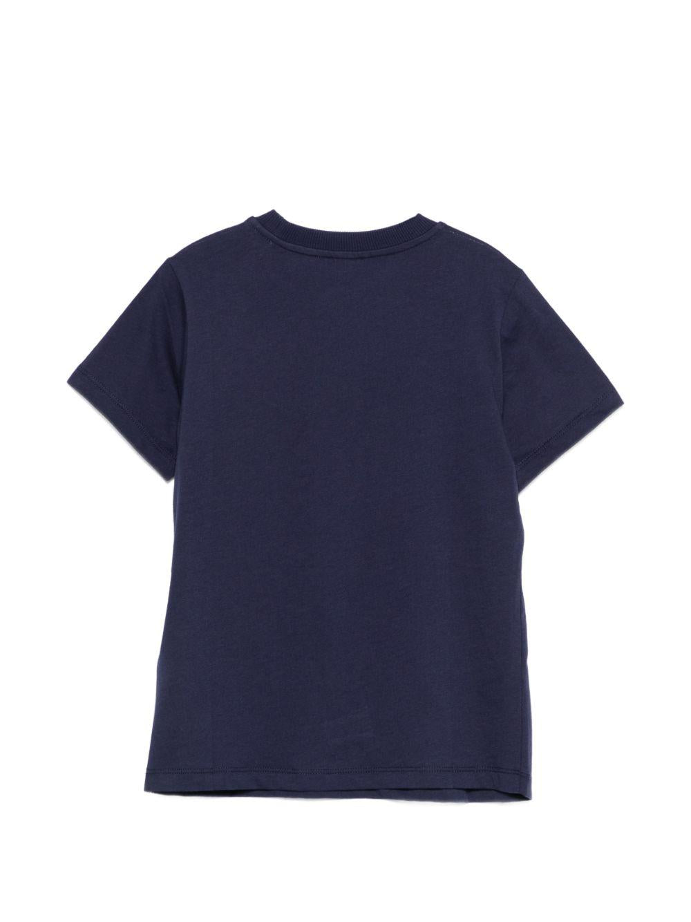 T-shirt per bambini Moschino Kids blu con stampa grafica HZM058LAA03 40016 MOSCHINO KIDS 
