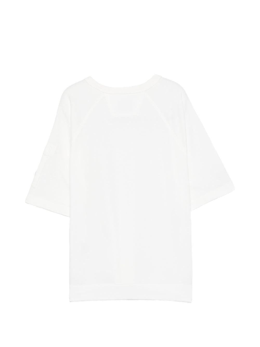 T-shirt per bambino C.P. Company Kids bianca con applicazione logo CMM00RLAA17 10135 C.P.COMPANY KIDS 