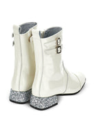 Stivaletti per bambina Monnalisa Kids bianchi con tacco largo con glitter 87H001 8770 0001 MONNALISA KIDS 