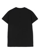 T-shirt per bambini Fendi Kids nera con logo ricamato sul davanti JUI159 7AJ F0RWK FENDI KIDS 