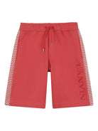 Shorts per bambino Lanvin Enfant rosso con coulisse e logo N30378 998 LANVIN KIDS 
