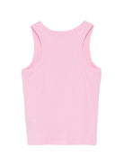 Canotta per bambina Moschino Kids rosa con motivo a coste HAM06MLBA39 51473 MOSCHINO KIDS 