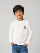 Felpa per bambini Moschino Kids bianca con ricamo Teddy bear HUF0A9LCA40 10063 MOSCHINO KIDS 