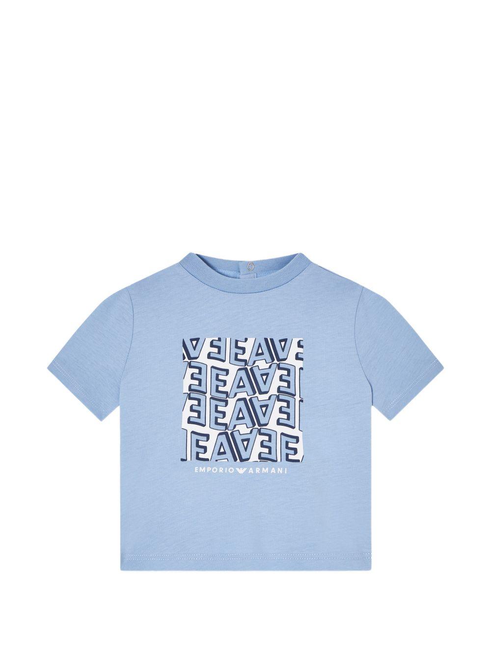 Set di due T-shirt per neonato Emporio Armani Kids multicolore con logo sul davanti EB001333 AF14503 M0002 EMPORIO ARMANI KIDS 