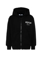 Felpa per bambino MSGM Kids nera con cappuccio S6MSJUZH065 110 MSGM KIDS 