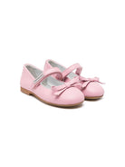 Ballerine per bambina Monnalisa rosa in pelle con chiusura frontale a strappo 8CE000 5730 0090 MONNALISA KIDS 
