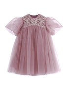 Abito per neonata Maison Ava rosa con decorazione in cristalli MA FW25 GC32 PINK MAISON AVA 