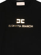 T-shirt per bambina Elisabetta Franchi La Mia Bambina nera con stampa logo EFTS2600JE006 N005 ElISABETTA FRANCHI KIDS 
