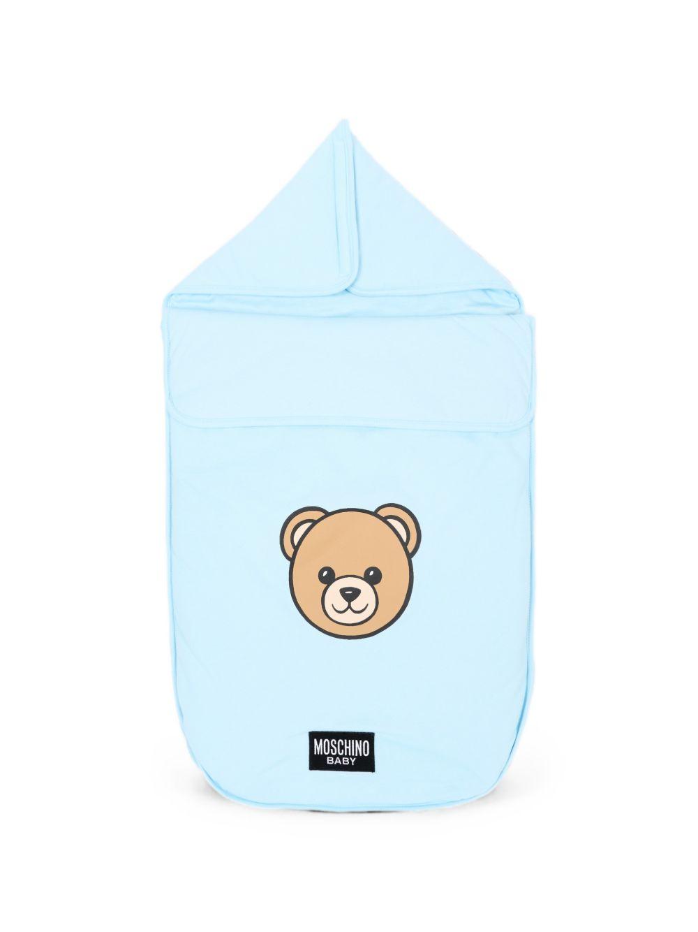 Sacco nanna per neonato Moschino Kids azzurro con motivo Teddy Bear MUE00WLCA40 40304 MOSCHINO KIDS 