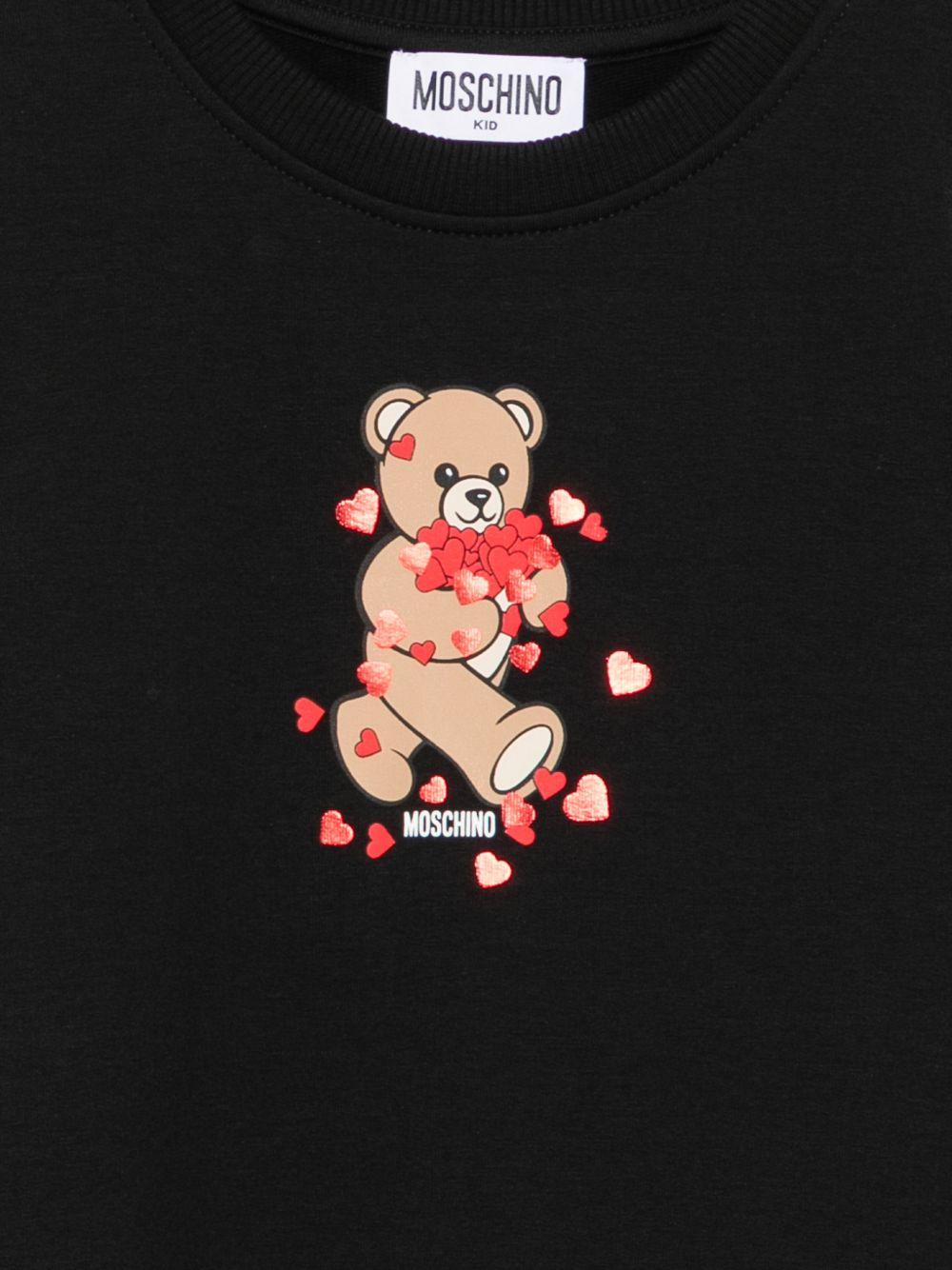 Abito per bambina Moschino Kids nero con dettaglio Teddy Bear HAV0H7LDA63 60100 MOSCHINO KIDS 
