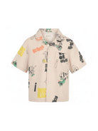 Camicia per bambino Billieblush beige con stampa grafica all-over U21686 130 BILLIEBLUSH KIDS 
