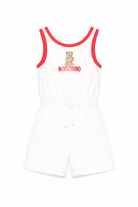Tuta per bambina Moschino Kids bianca con vita elasticizzata HDT00KLAA51 10063 MOSCHINO KIDS 