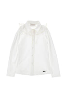 Camicia per bambina Monnalisa Kids bianca con colletto con ruches 17H300 8201 0001 MONNALISA KIDS 