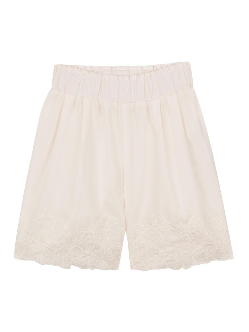 Shorts per neonata Chloé Kids bianchi con elastico in vita C20909 117 CHLOE' KIDS 
