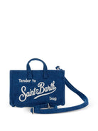 Phone Bag MC2 Saint Barth denim con logo stampato PHONE009 00436L MC2 ST. BARTH KIDS 