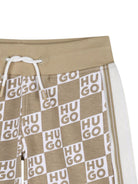 Shorts per bambino Hugo Kids beige con stampa logo all-over G00999 23B Hugo KIDS 