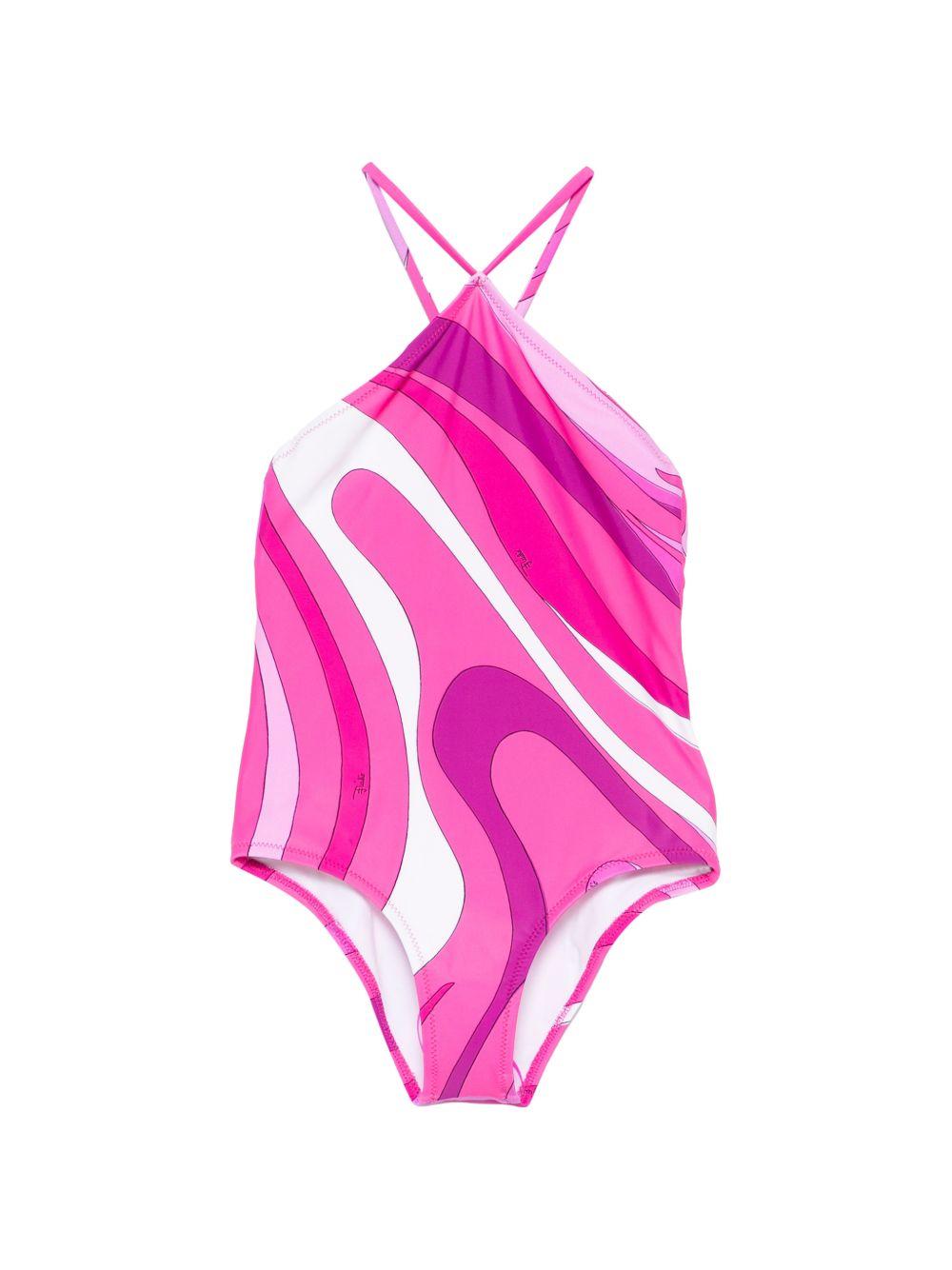 Costume intero per bambina Emilio Pucci Junior rosa con stampa all-over PYCA79 Z3747 570BC EMILIO PUCCI JUNIOR 