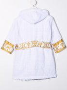 Accappatoio per bambino I Love Baroque Versace Kids bianco con cappuccio ZACJYNG01ZCOSP052 Z4001 VERSACE KIDS 