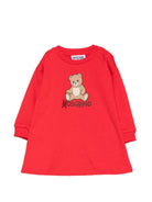 Abito per neonata Moschino Kids rosso con motivo Teddy Bear MBV0CVLCA40 50109 MOSCHINO KIDS 
