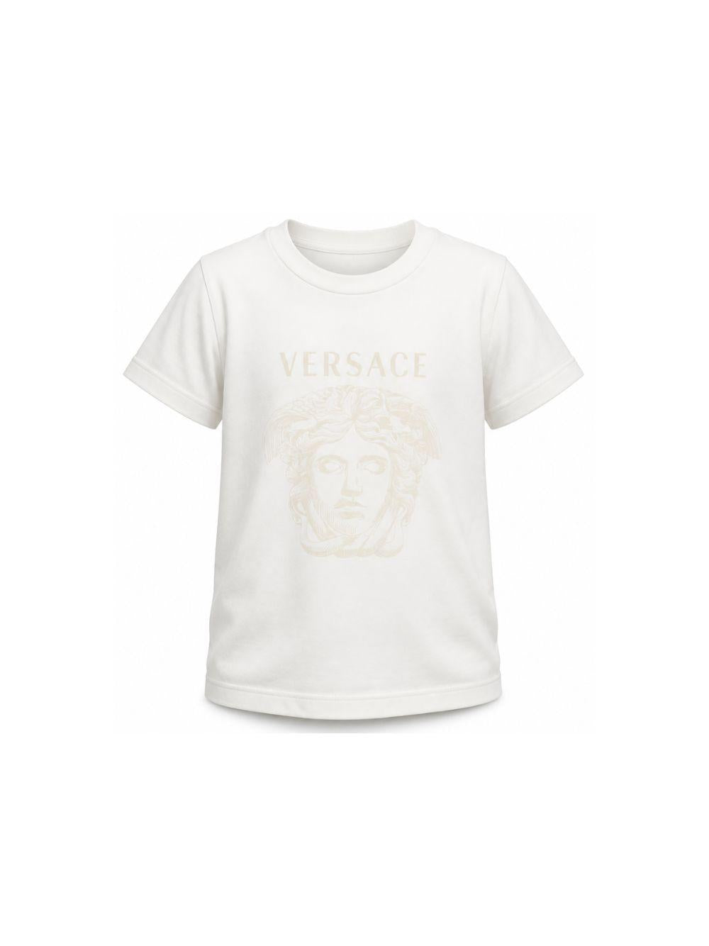 T-shirt per bambini Versace Kidsbianca con stampa grafica 10249461A18182 2W2I0 VERSACE KIDS 