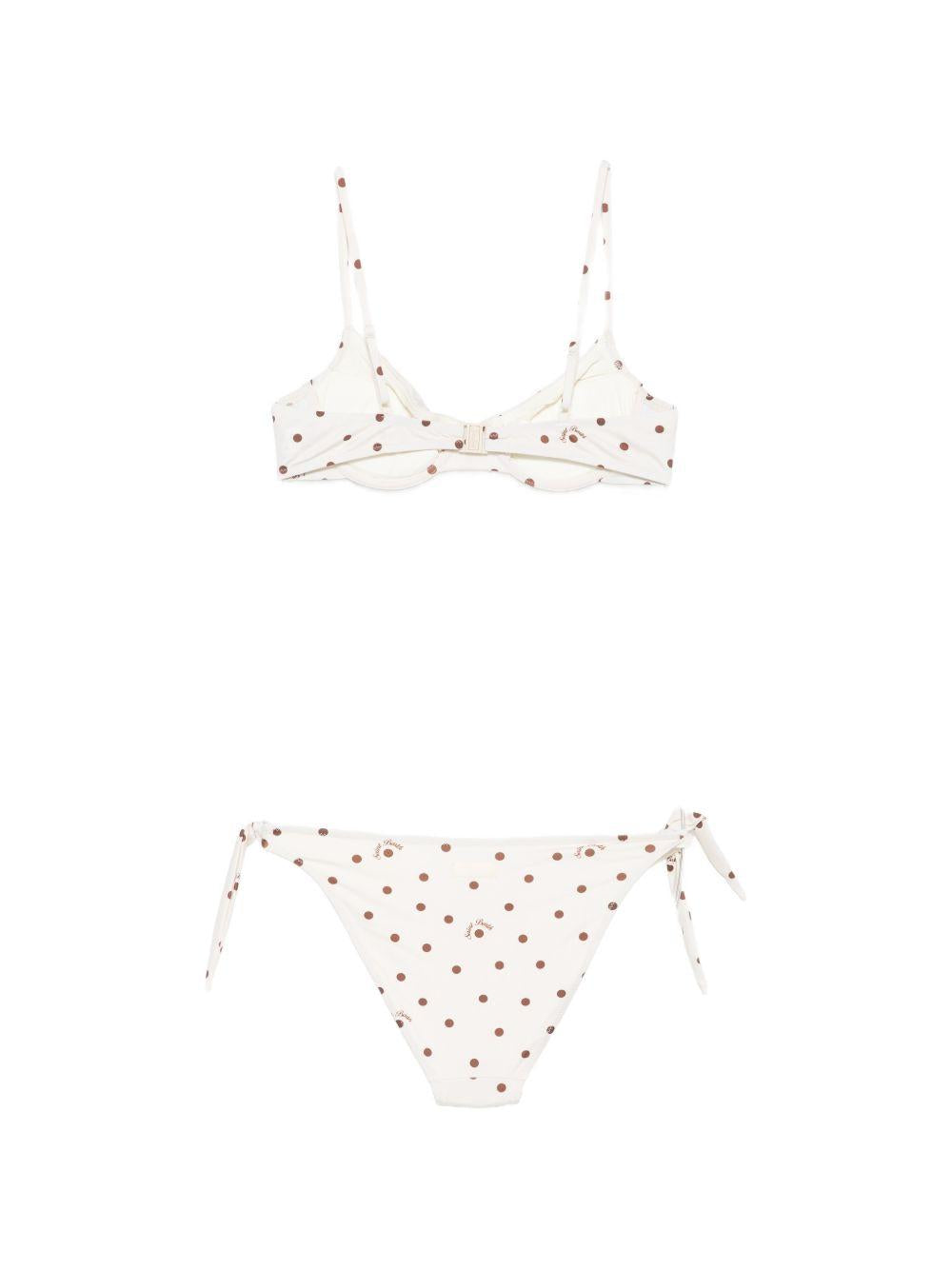 Bikini per donna MC2 Saint Barth beige con motivo a pois YAL0001 03521L MC2 ST. BARTH 