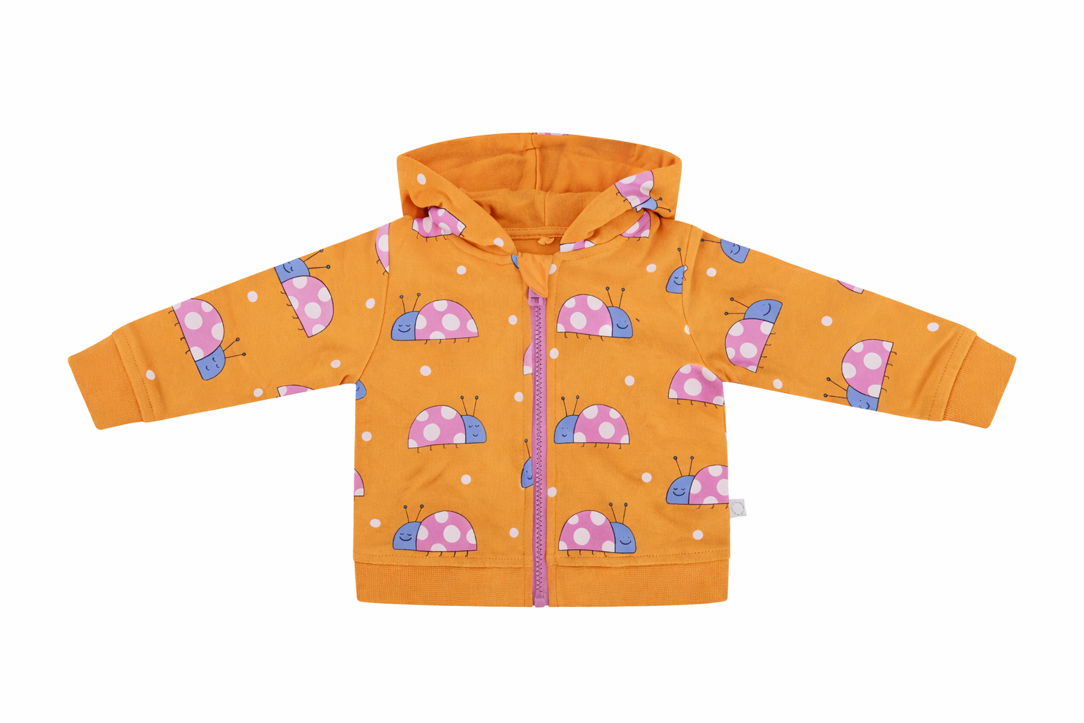 Felpa per neonata Stella McCartney Kids arancione con stampa coccinelle all-over TY4030 Z3579 465MC STELLA McCARTNEY KIDS 