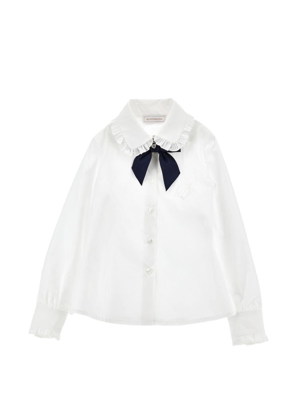 Camicia per bambina Monnalisa Kids bianca con colletto con ruches 18HANA 8153 9956 MONNALISA KIDS 