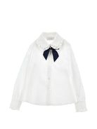 Camicia per bambina Monnalisa Kids bianca con colletto con ruches 18HANA 8153 9956 MONNALISA KIDS 