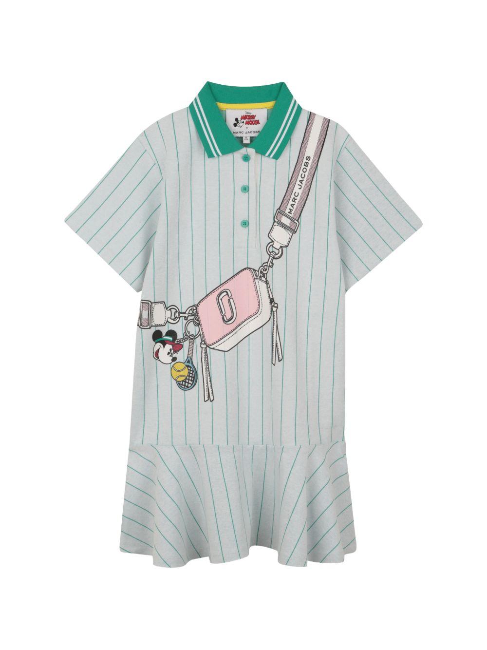 Abito per bambina The Marc Jacobs Kids x Disney verde a righe con ruches W60716 126 THE MARC JACOBS KIDS 