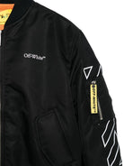 Bomber per bambino Off-White Kids nero con maniche con freccia OBEH002F25FAB001 1001 OFF WHITE KIDS 